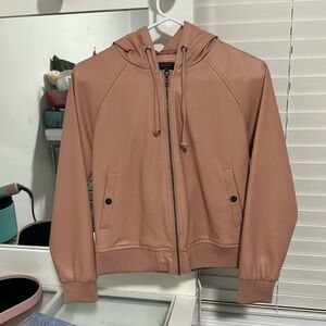 Leather pink jacket
